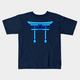 Torii gate (aqua blue) Kids T-Shirt